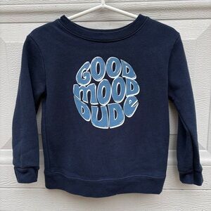 Garanimals Navy Sweatshirt with Light Blue 'Good Mood Dude' Graphic